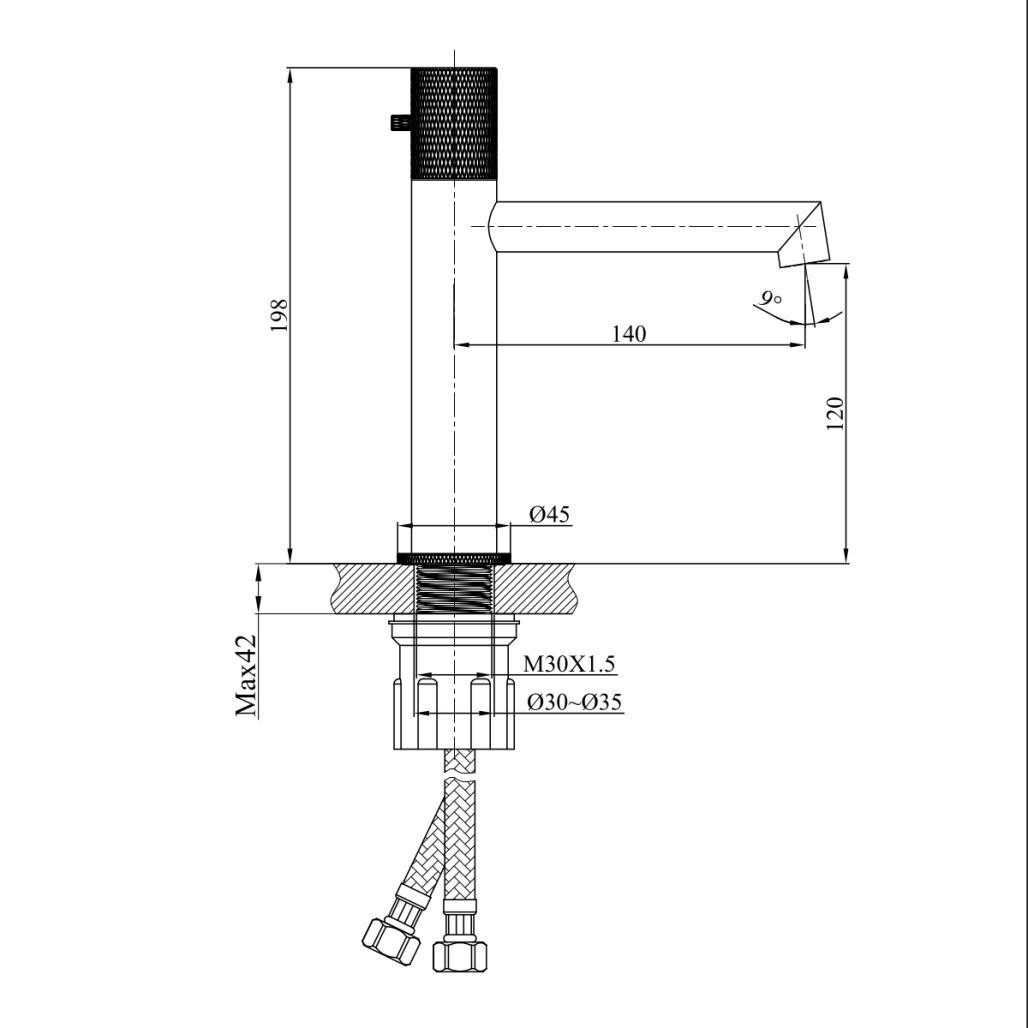 Grifo de baño progresivo Irminio gris y cromado