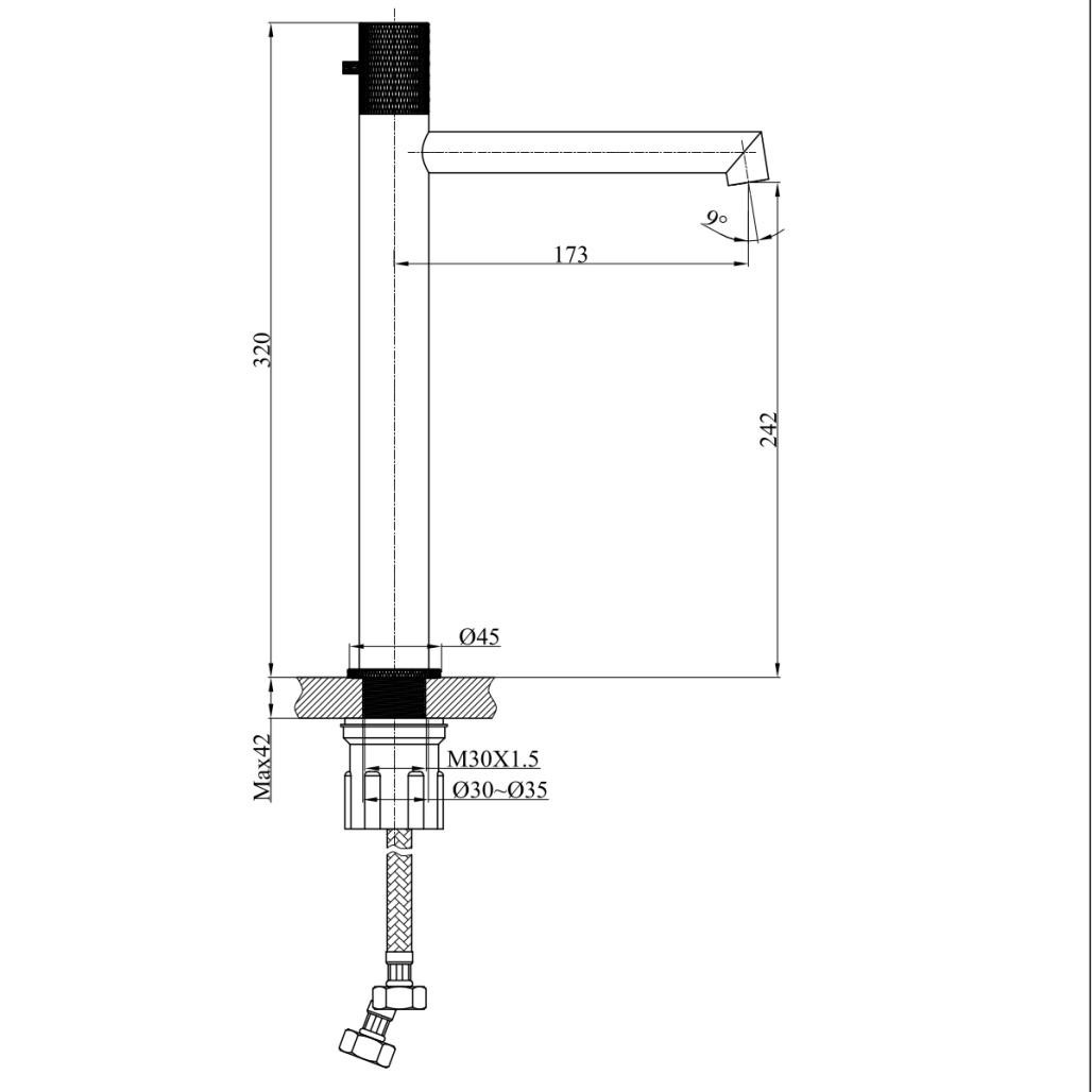Grifo Monomando progresivo para lavabo Irminio gris y cromado Grifo Monomando progresivo para lavabo Irminio gris y cromado