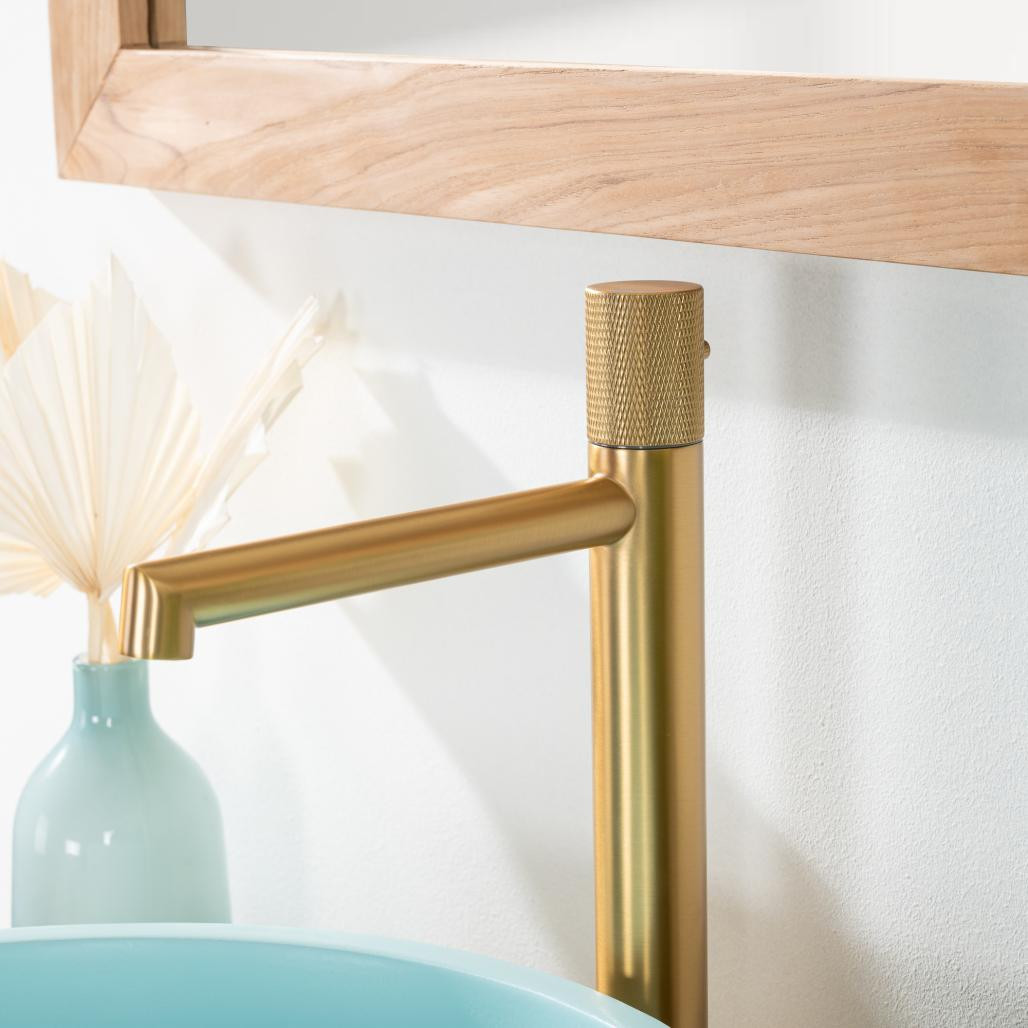 Grifo mezclador progresivo Irminio dorado cepillado Grifo mezclador progresivo Irminio dorado cepillado