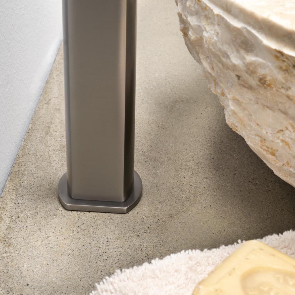 Grifo para lavabo baño Louga gris metal Grifo para lavabo baño Louga gris metal
