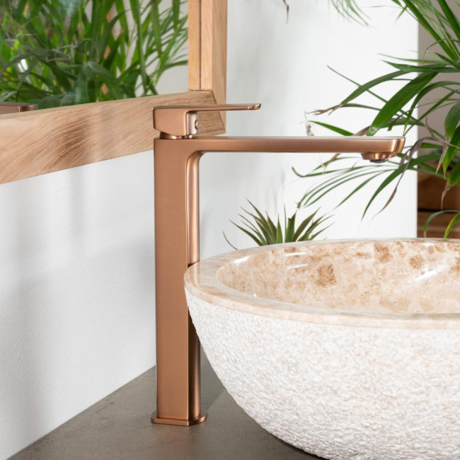 Grifo mezclador para lavabo Louga de cobre cepillado