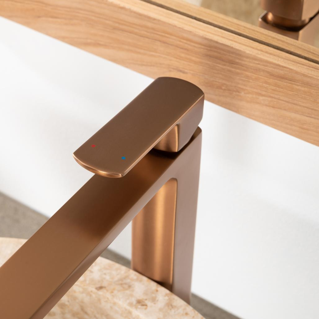 Grifo mezclador para lavabo Louga de cobre cepillado Grifo mezclador para lavabo Louga de cobre cepillado