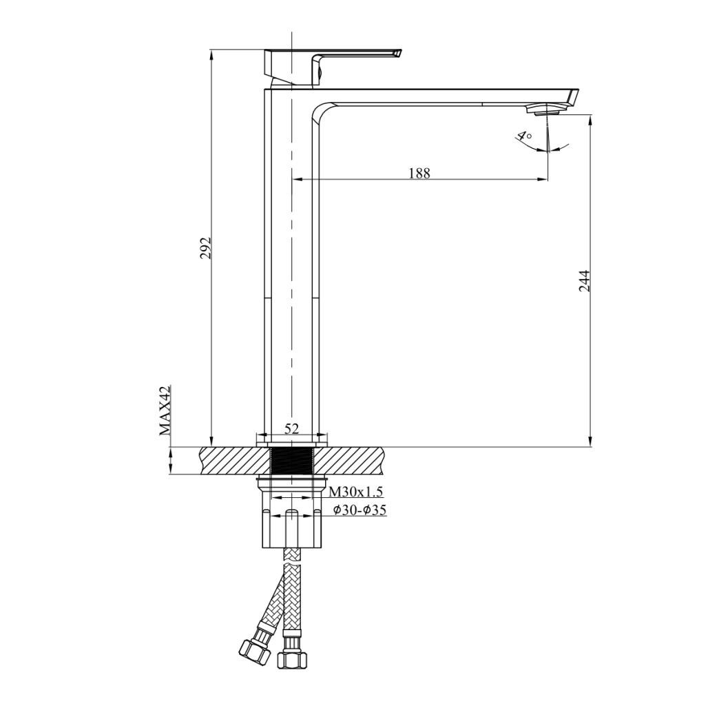 Grifo mezclador para lavabo Louga de cobre cepillado Grifo mezclador para lavabo Louga de cobre cepillado