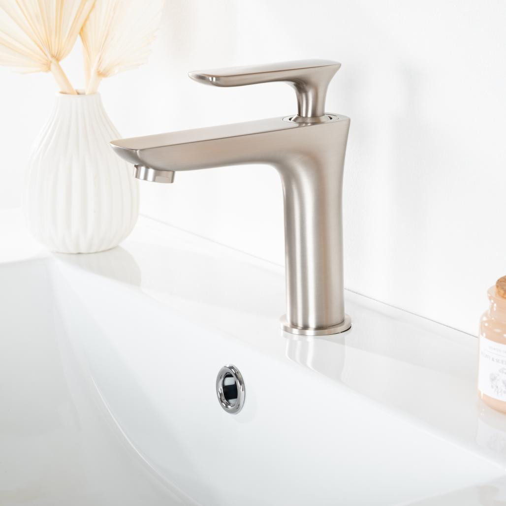 Mezclador lavabo baño Ems níquel cepillado Mezclador lavabo baño Ems níquel cepillado