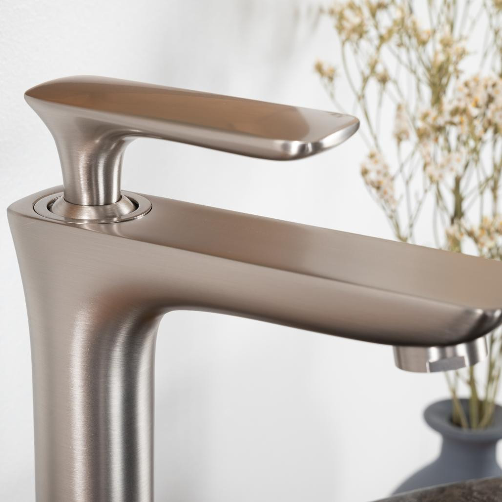 Grifo para lavabo de baño Ems níquel cepillado Grifo para lavabo de baño Ems níquel cepillado