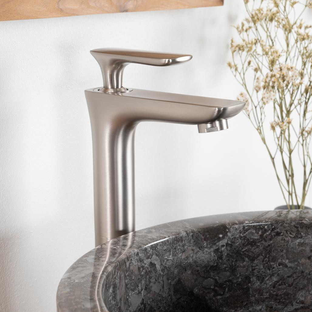 Grifo para lavabo de baño Ems níquel cepillado Grifo para lavabo de baño Ems níquel cepillado