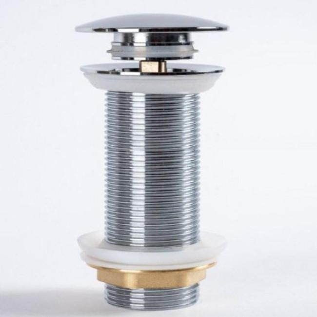 Válvula click clack sin rebosadero para plano mueble grueso, cromada