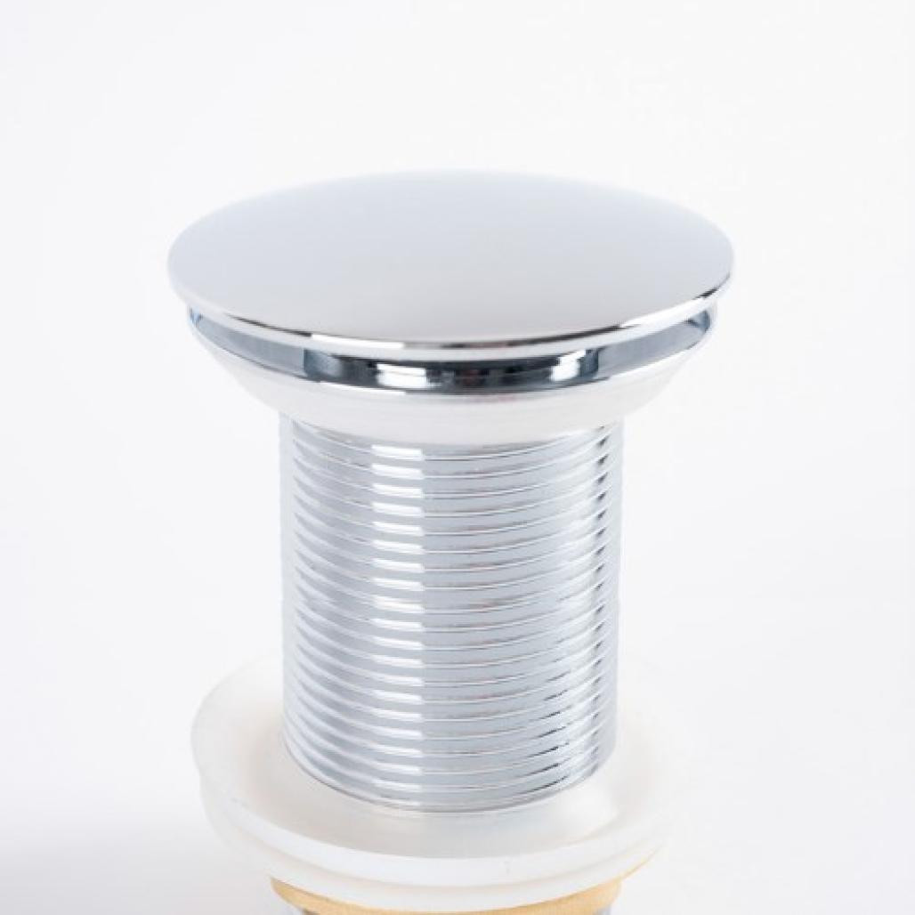 Válvula click clack sin rebosadero para plano mueble grueso, cromada