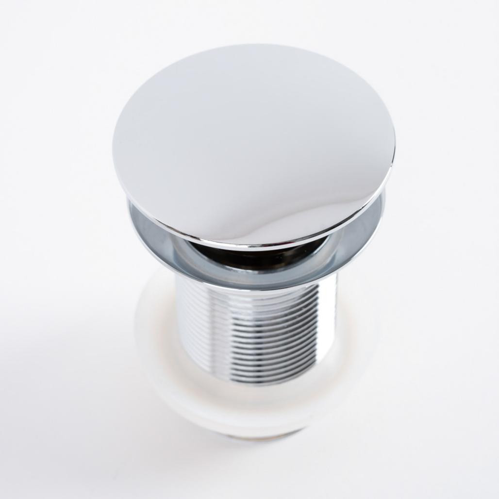 Válvula click clack sin rebosadero para plano mueble grueso, cromada