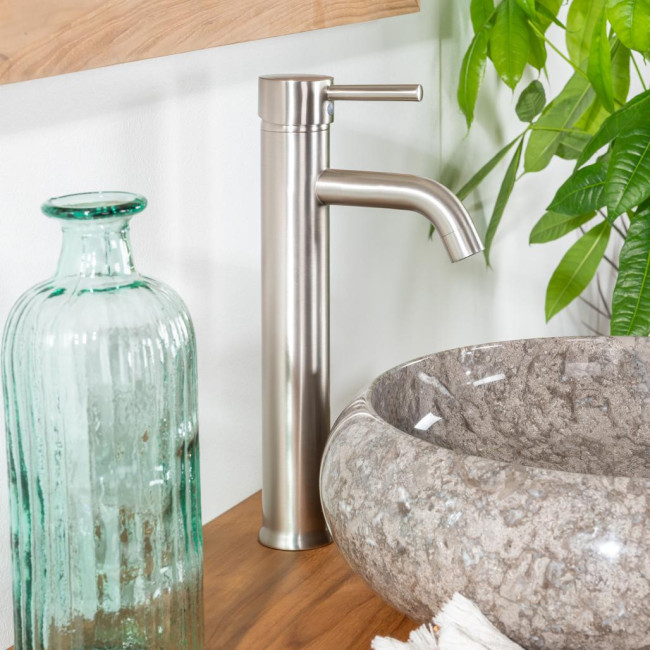Mezclador de baño para lavabo Narva níquel cepillado