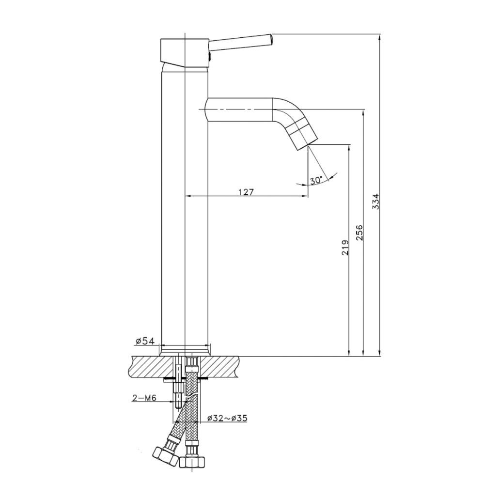Mezclador de baño para lavabo Narva níquel cepillado