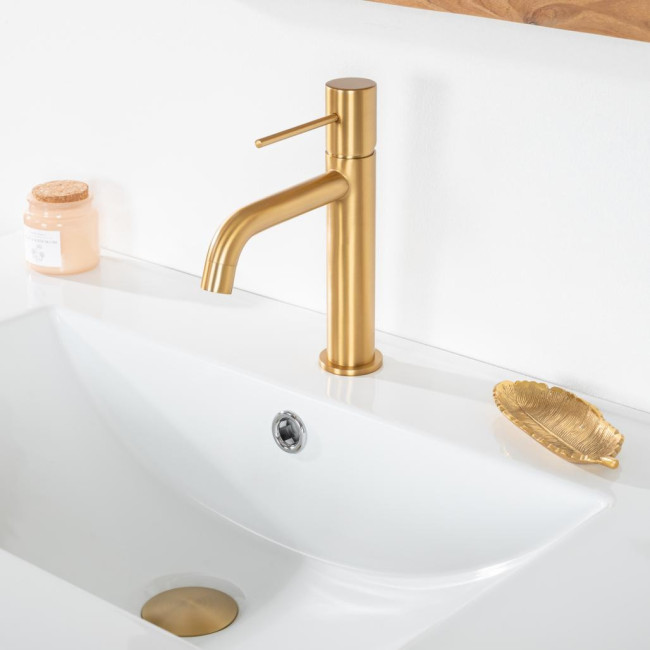 Grifo mezclador de baño Lana oro cepillado
