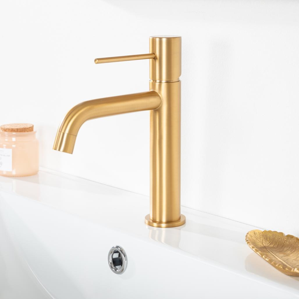 Grifo mezclador de baño Lana oro cepillado