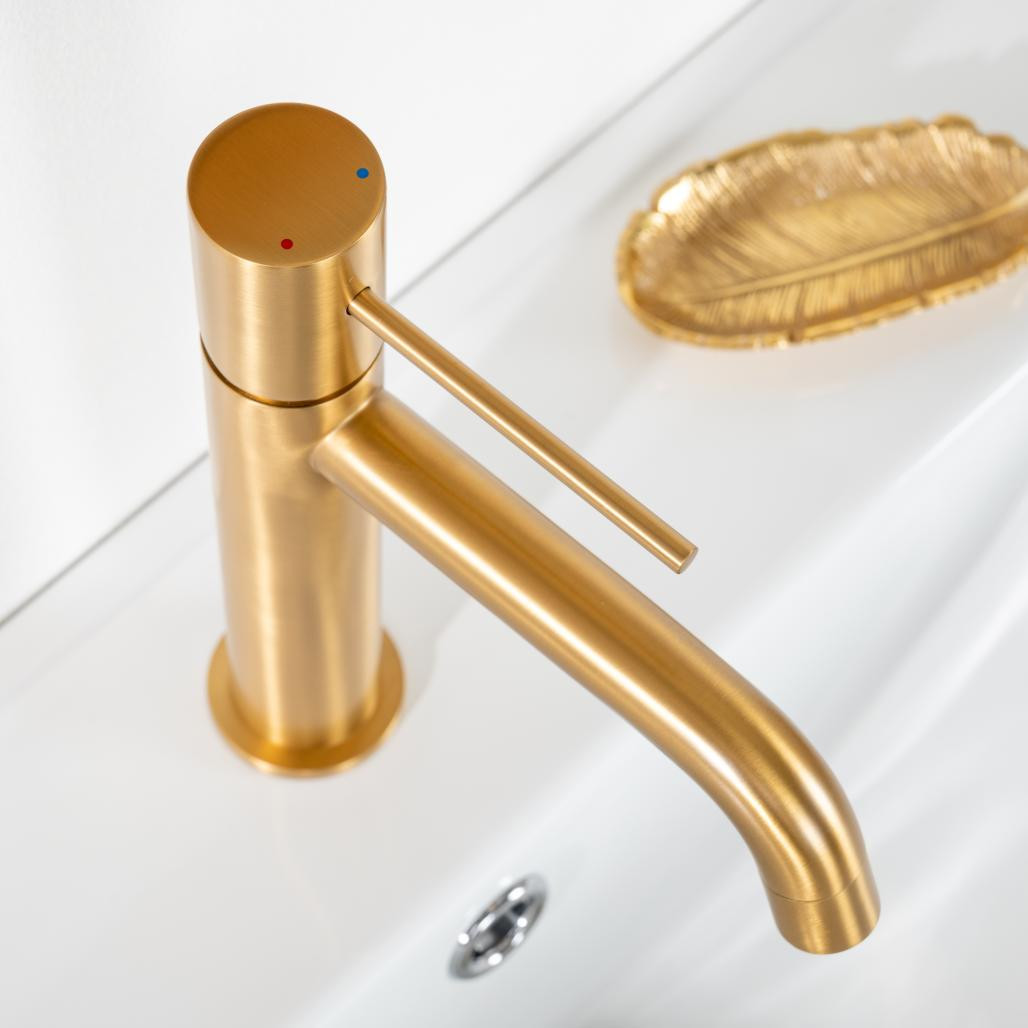 Grifo mezclador de baño Lana oro cepillado