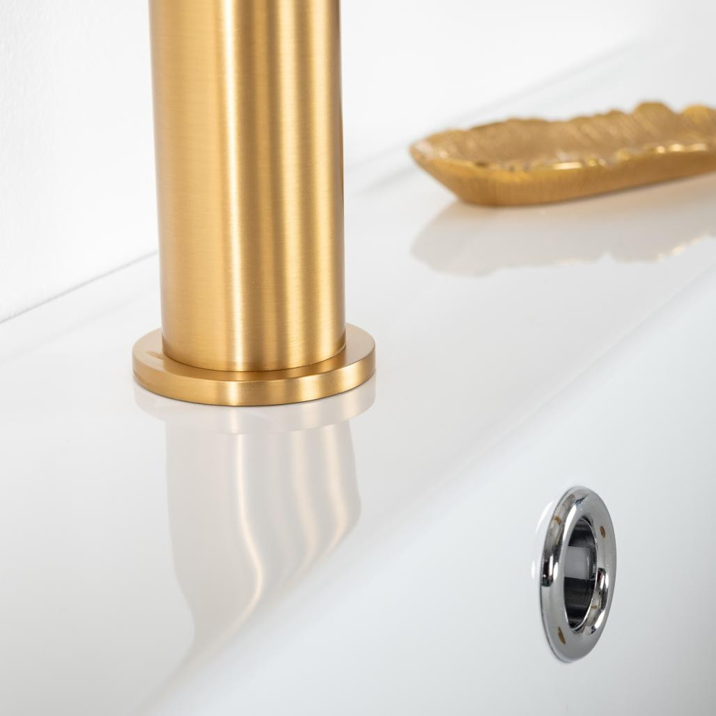Grifo mezclador de baño Lana oro cepillado