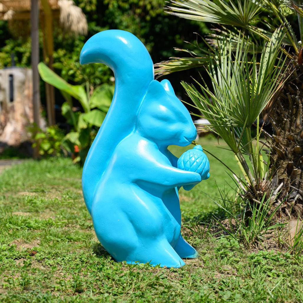 Estatua de ardilla para jardàn turquesa de 64 cm Estatua de ardilla para jardàn turquesa de 64 cm