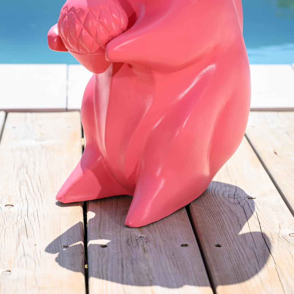 Estatua de ardilla para jardàn rosa de 64 cm Estatua de ardilla para jardàn rosa de 64 cm