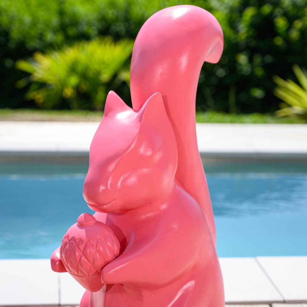 Estatua de ardilla para jardàn rosa de 64 cm Estatua de ardilla para jardàn rosa de 64 cm