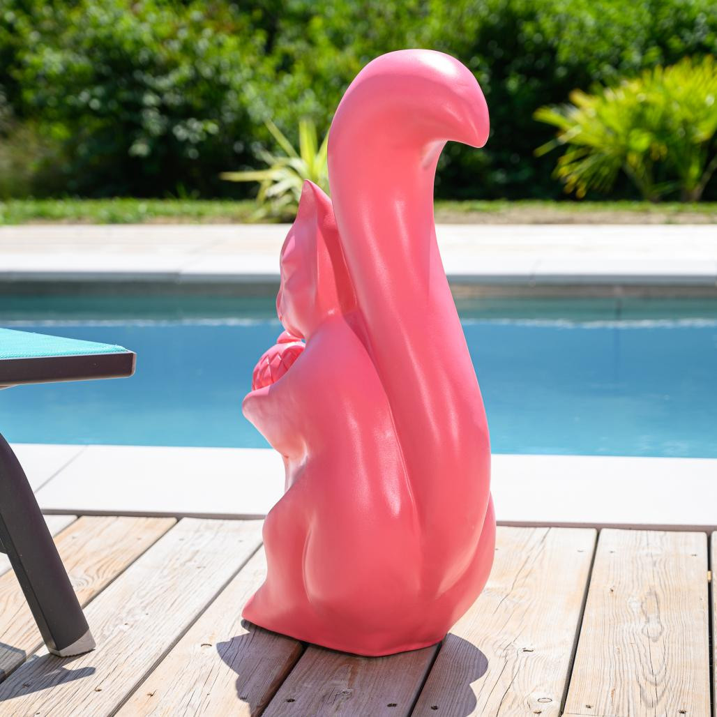 Estatua de ardilla para jardàn rosa de 64 cm Estatua de ardilla para jardàn rosa de 64 cm