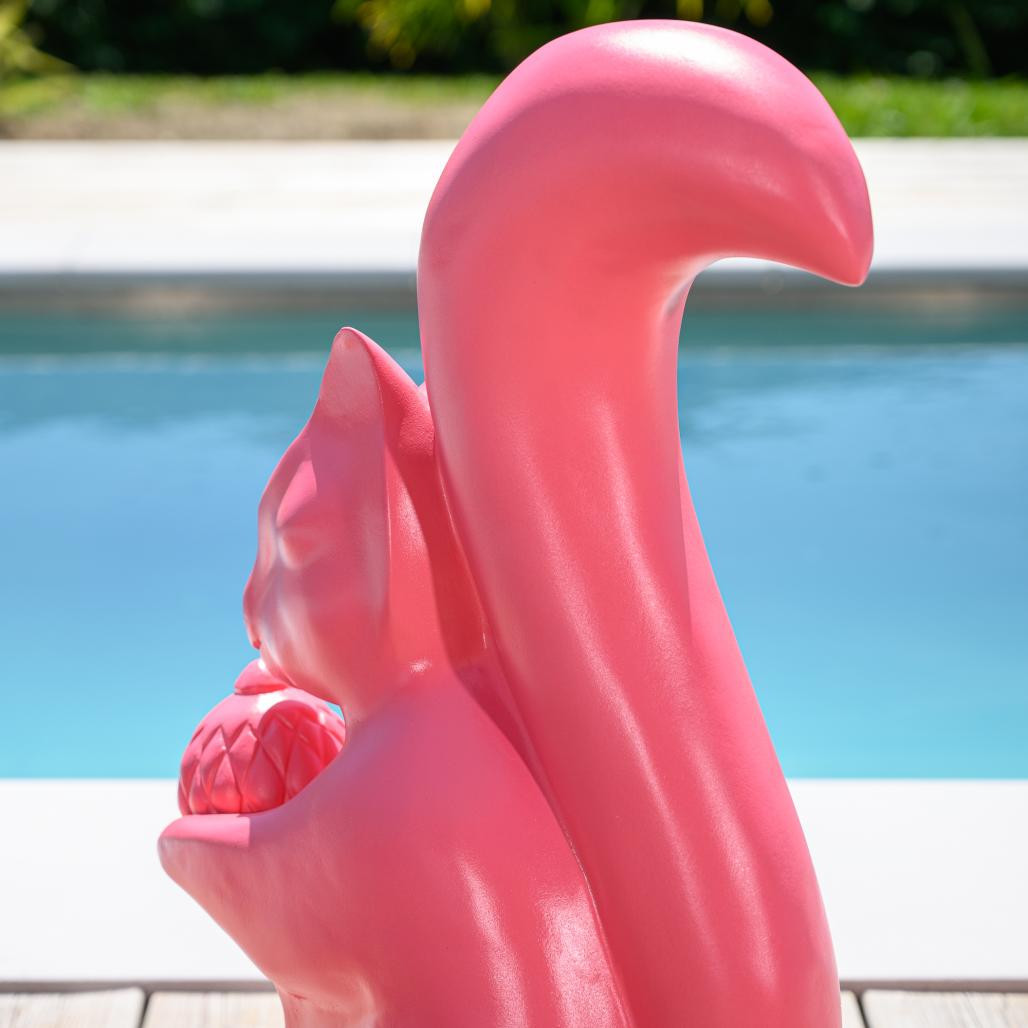 Estatua de ardilla para jardàn rosa de 64 cm Estatua de ardilla para jardàn rosa de 64 cm