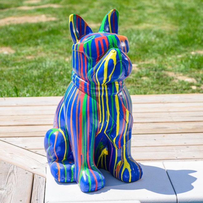 Estatua de bulldog con gafas trash 60 cm
