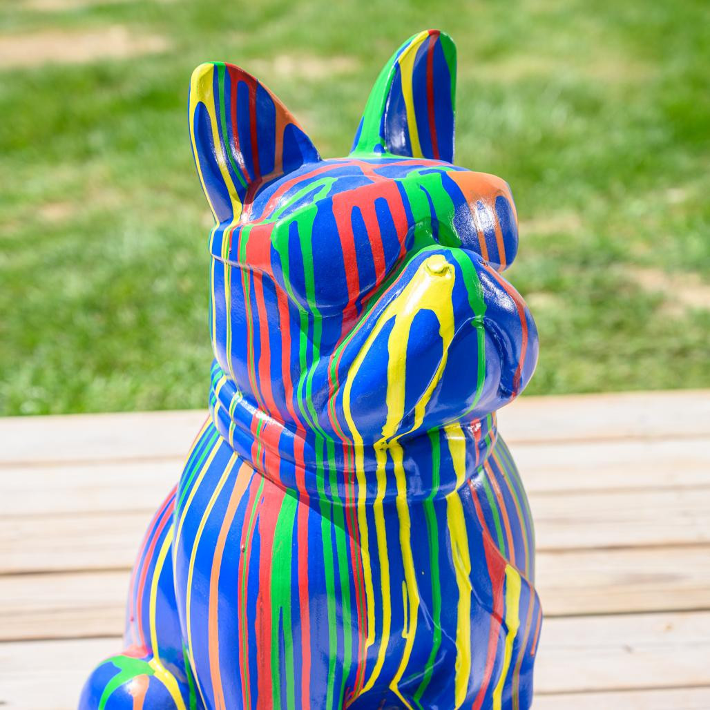 Estatua de bulldog con gafas trash 60 cm