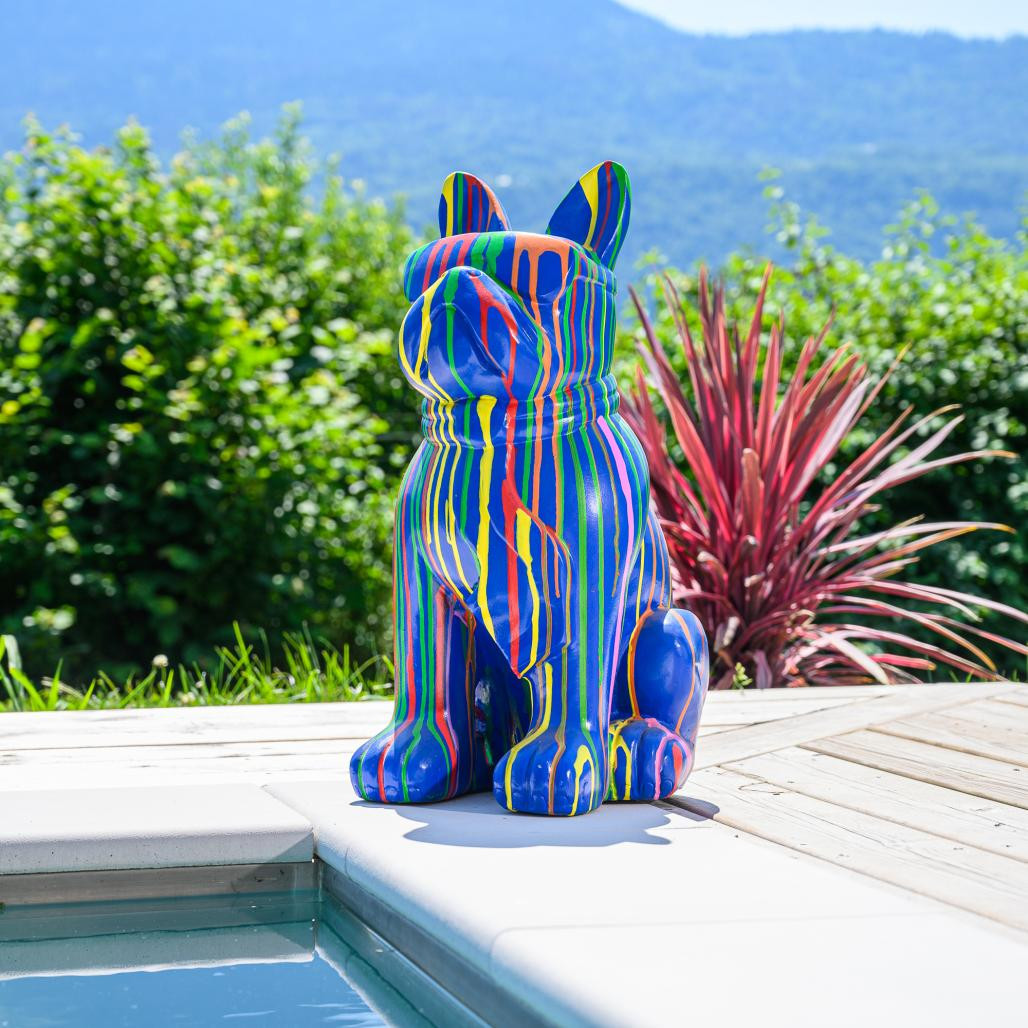 Estatua de bulldog con gafas trash 60 cm