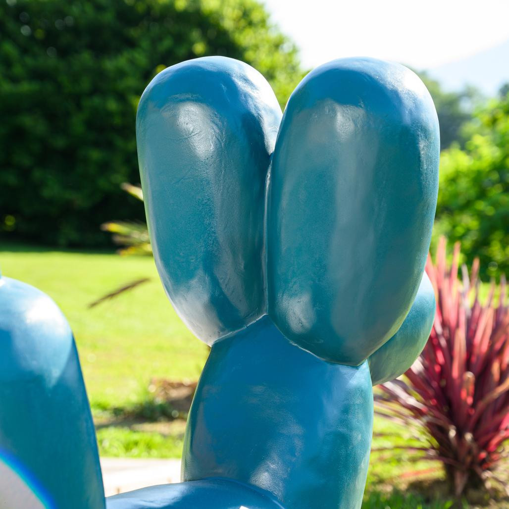 Estatua perro globo azul 100 cm