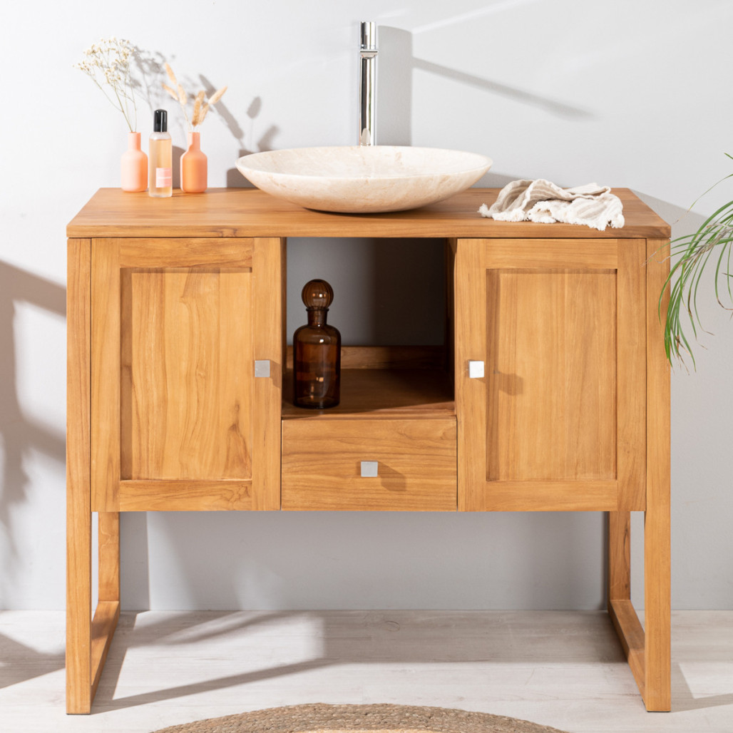Mueble para lavabo de teca Théa 130 cm l Wanda Collection Mueble para lavabo de teca Théa 130 cm l Wanda Collection