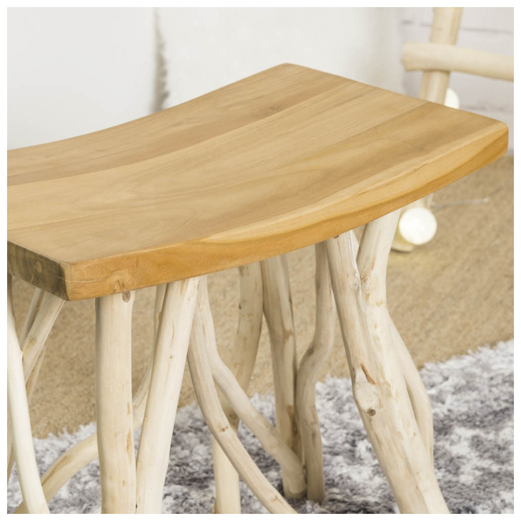 Taburete rama teca, 50cm, LODGE Taburete rama teca, 50cm, LODGE