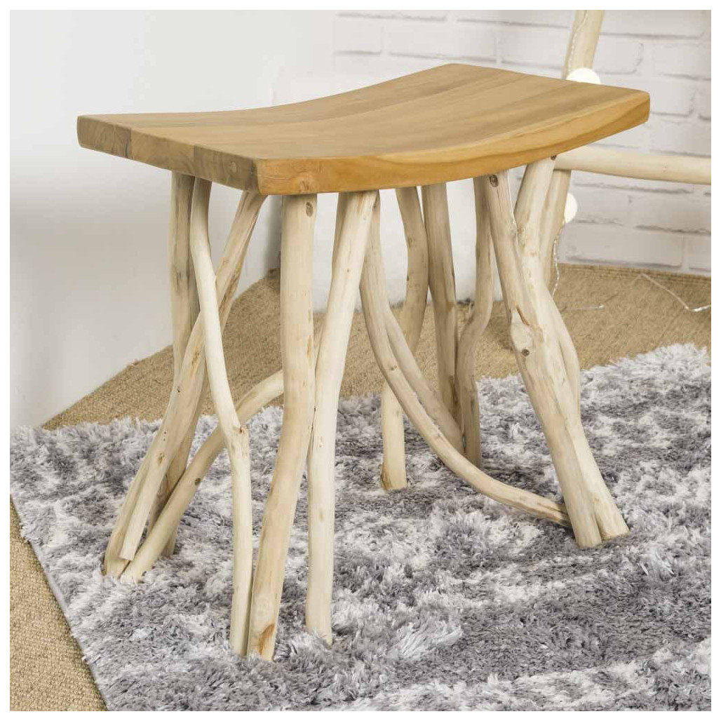 Taburete rama teca, 50cm, LODGE Taburete rama teca, 50cm, LODGE