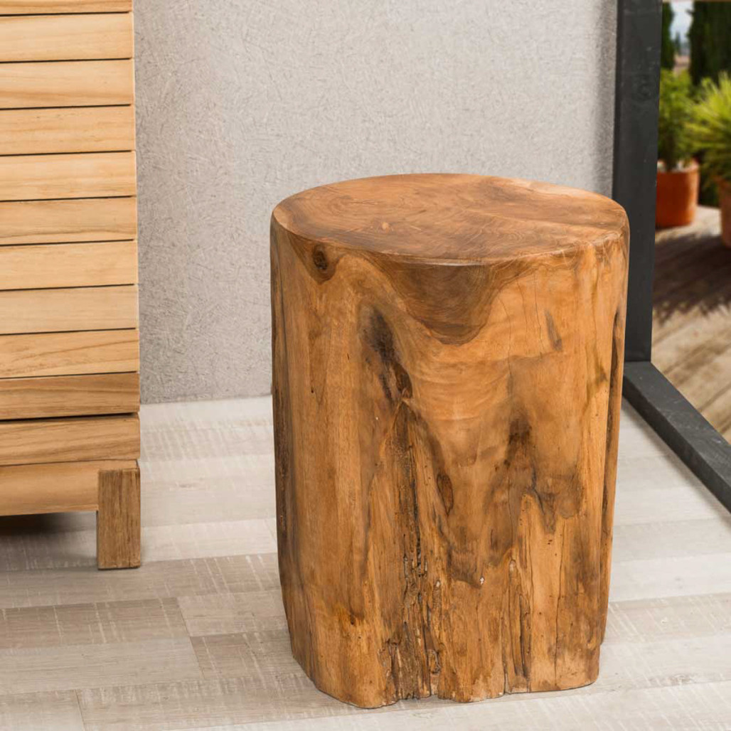 Taburete de madera de raíz de teca LODGE Taburete de madera de raíz de teca LODGE