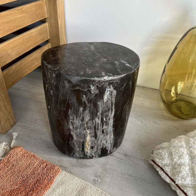 Puf de madera fosilizada