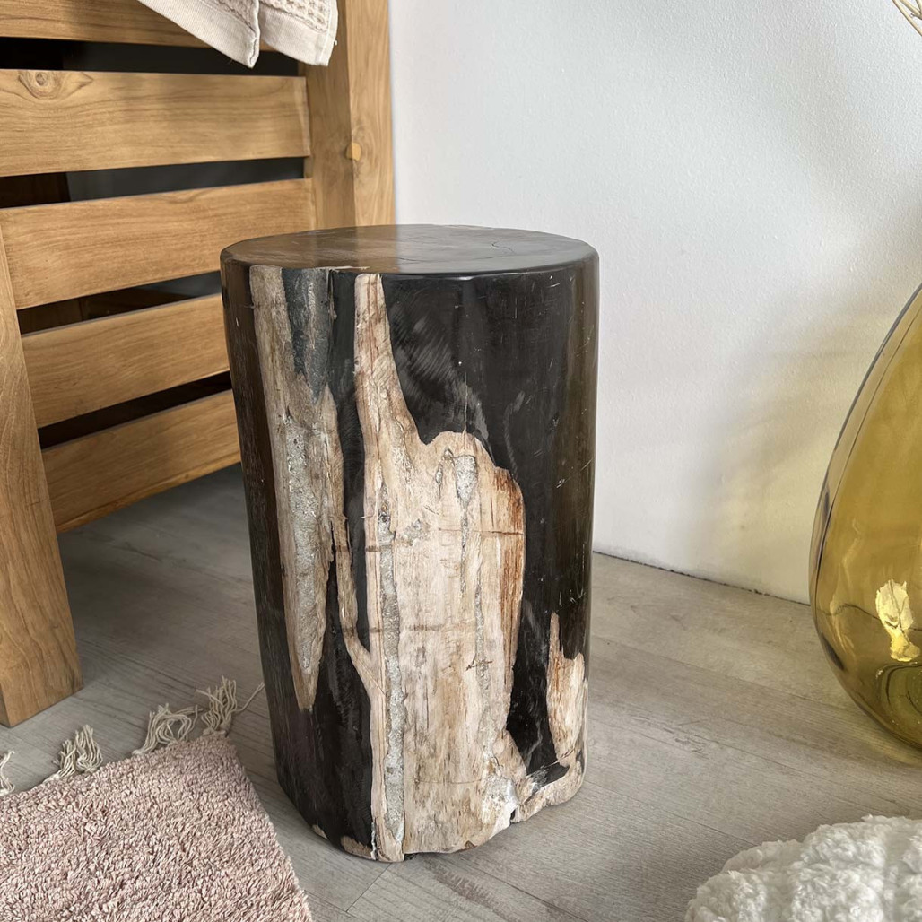 puf de madera petrificada 40 cm