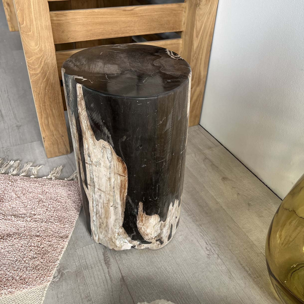 puf de madera petrificada 40 cm