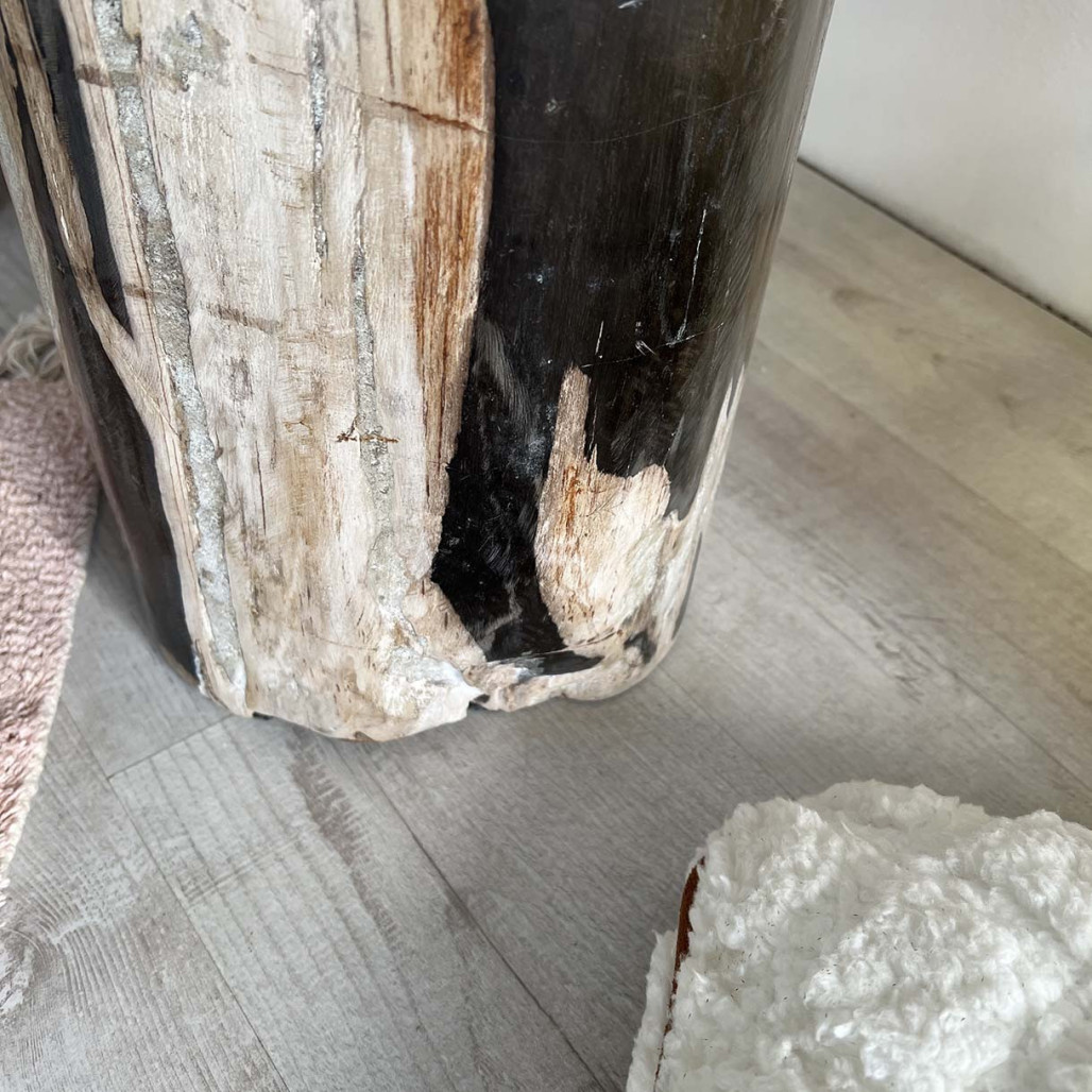 puf de madera petrificada 40 cm