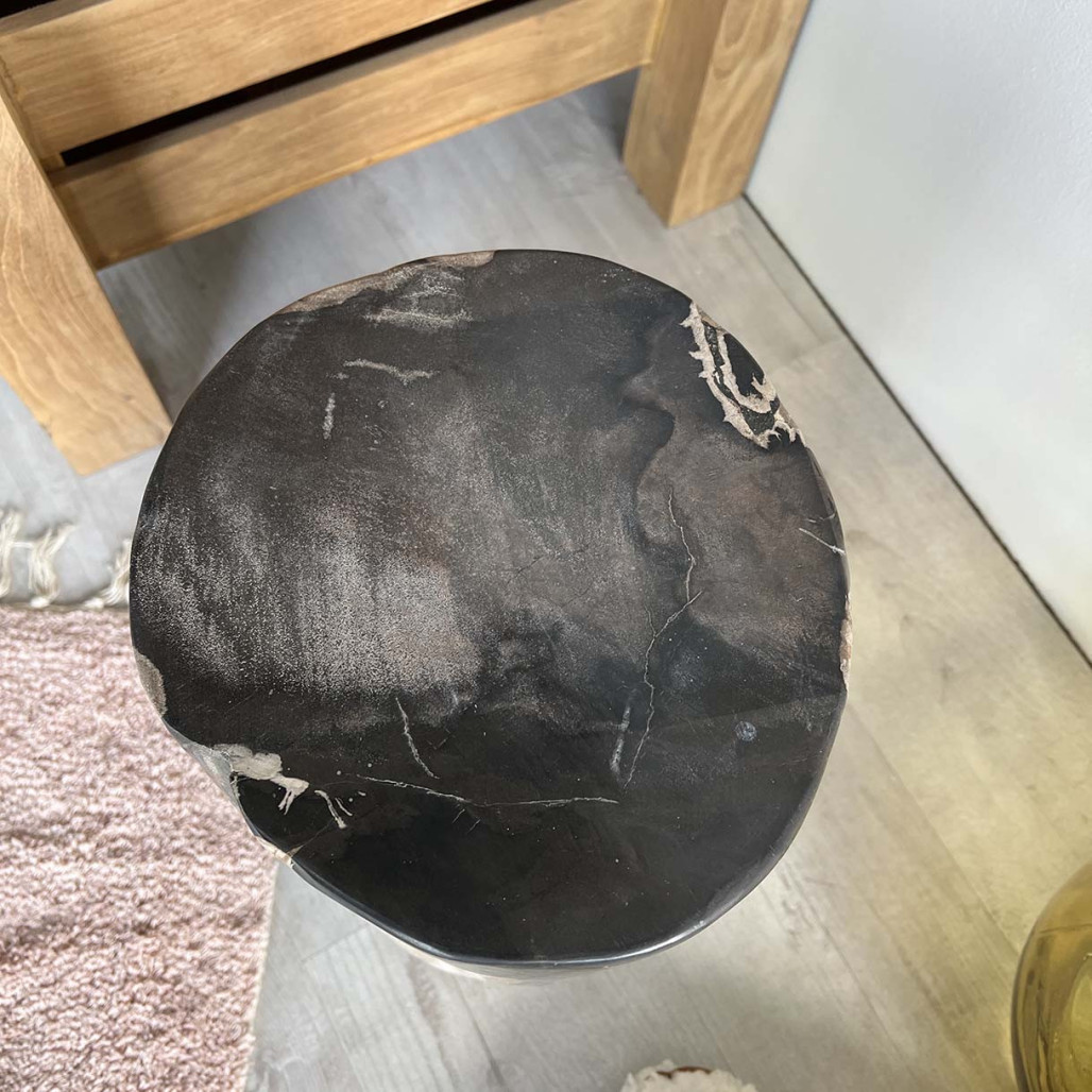 puf de madera petrificada 40 cm