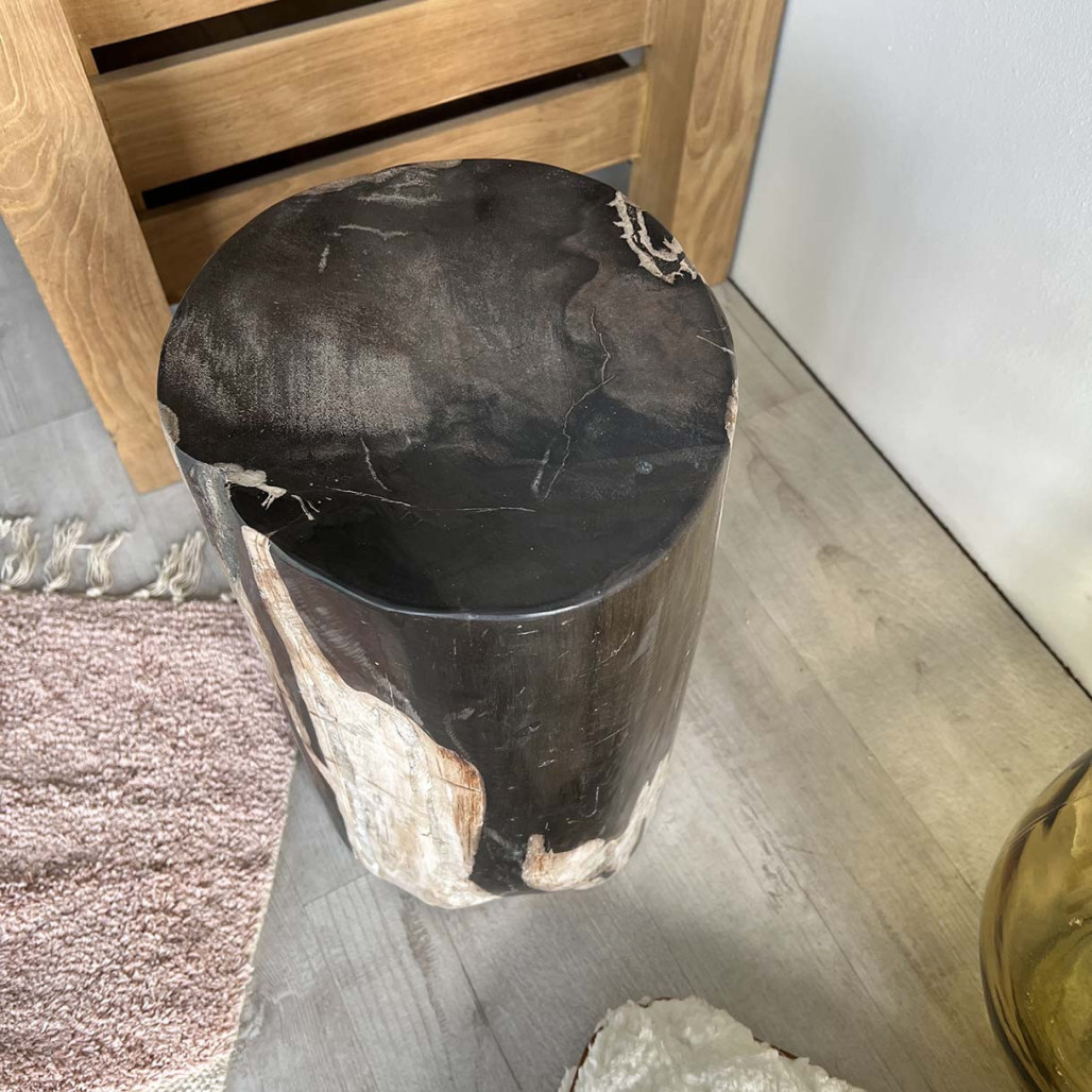 puf de madera petrificada 40 cm