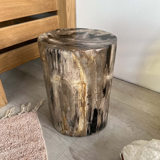 Puf de madera petrificada