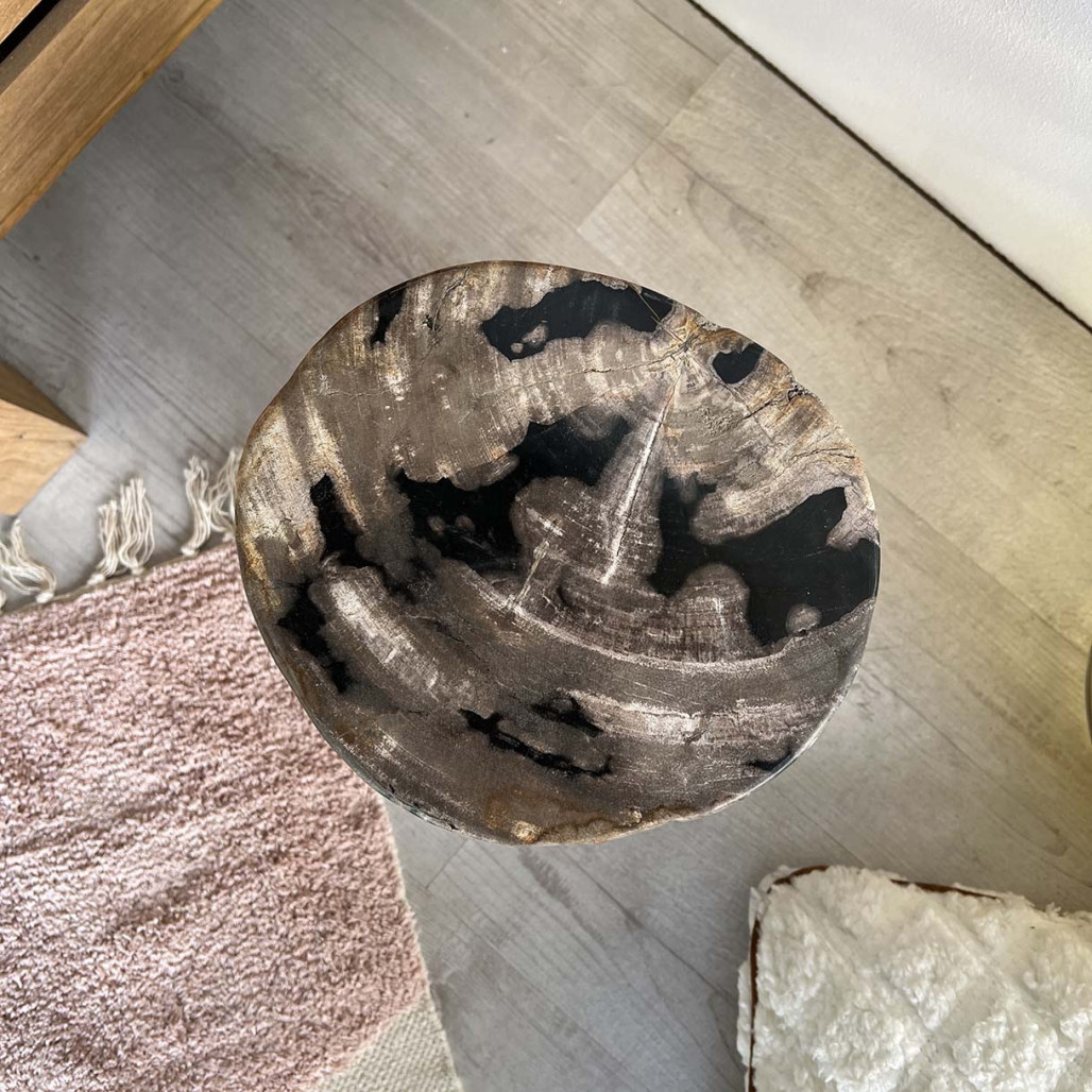 Puf de madera petrificada Puf de madera petrificada