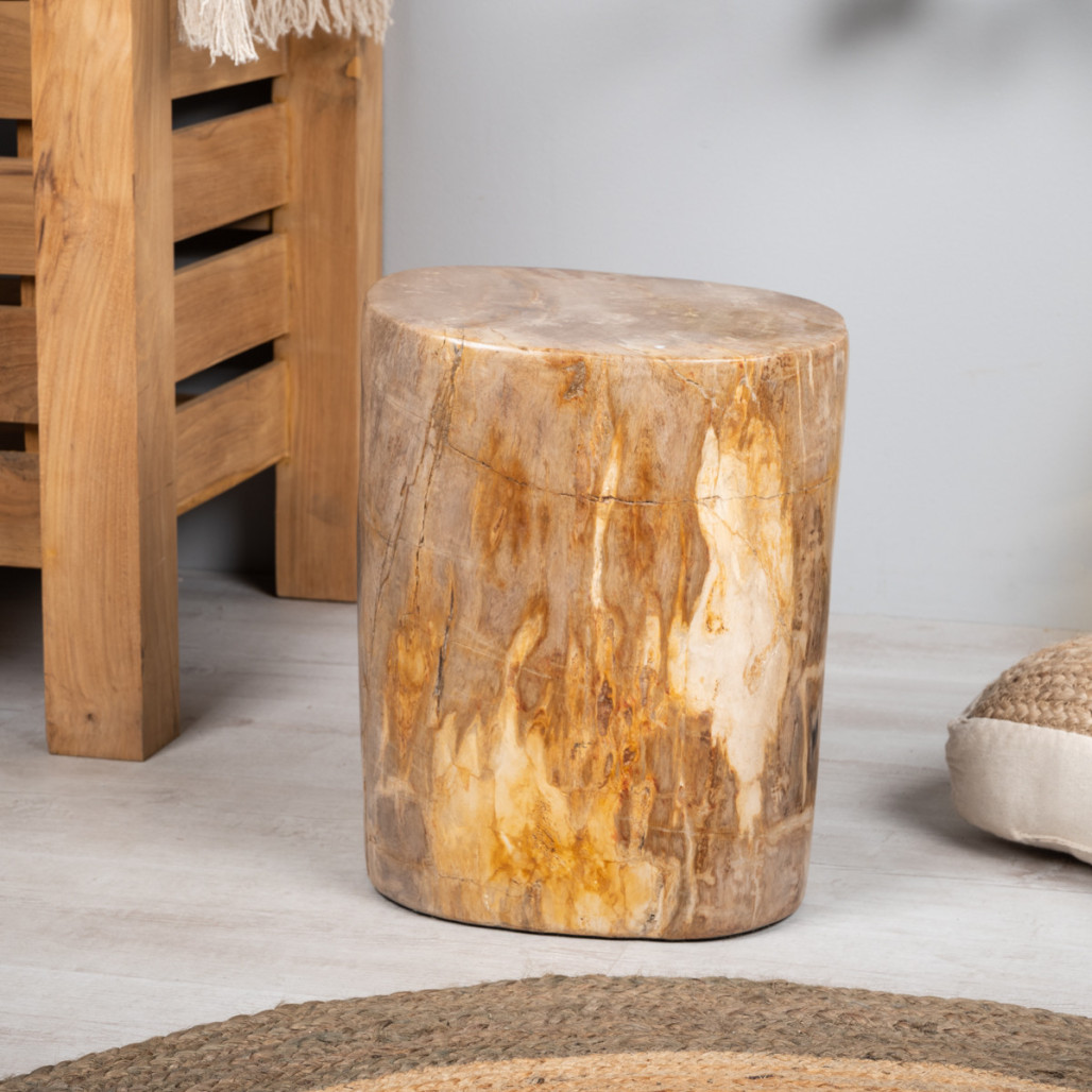 Puf de madera fosilizada 50 cm Puf de madera fosilizada 50 cm