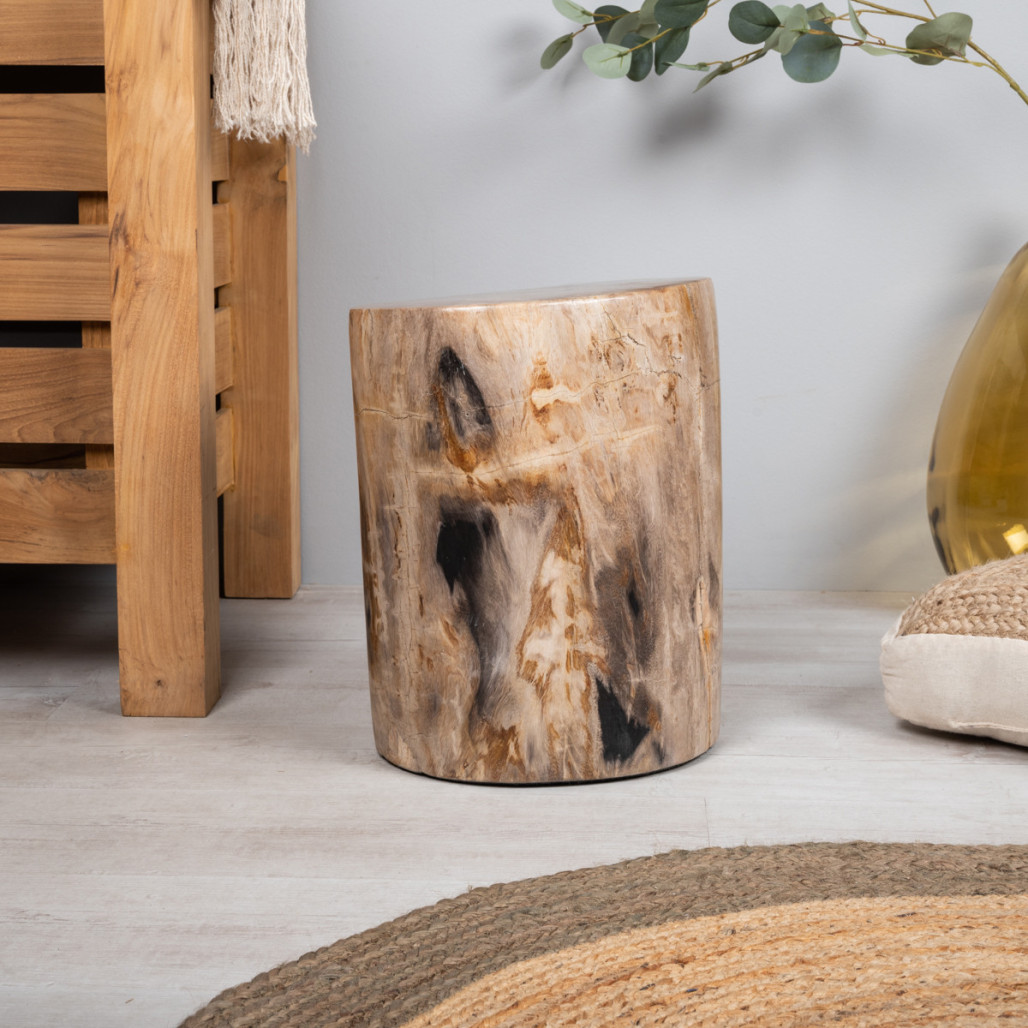 Puf de madera fosilizada 50 cm Puf de madera fosilizada 50 cm