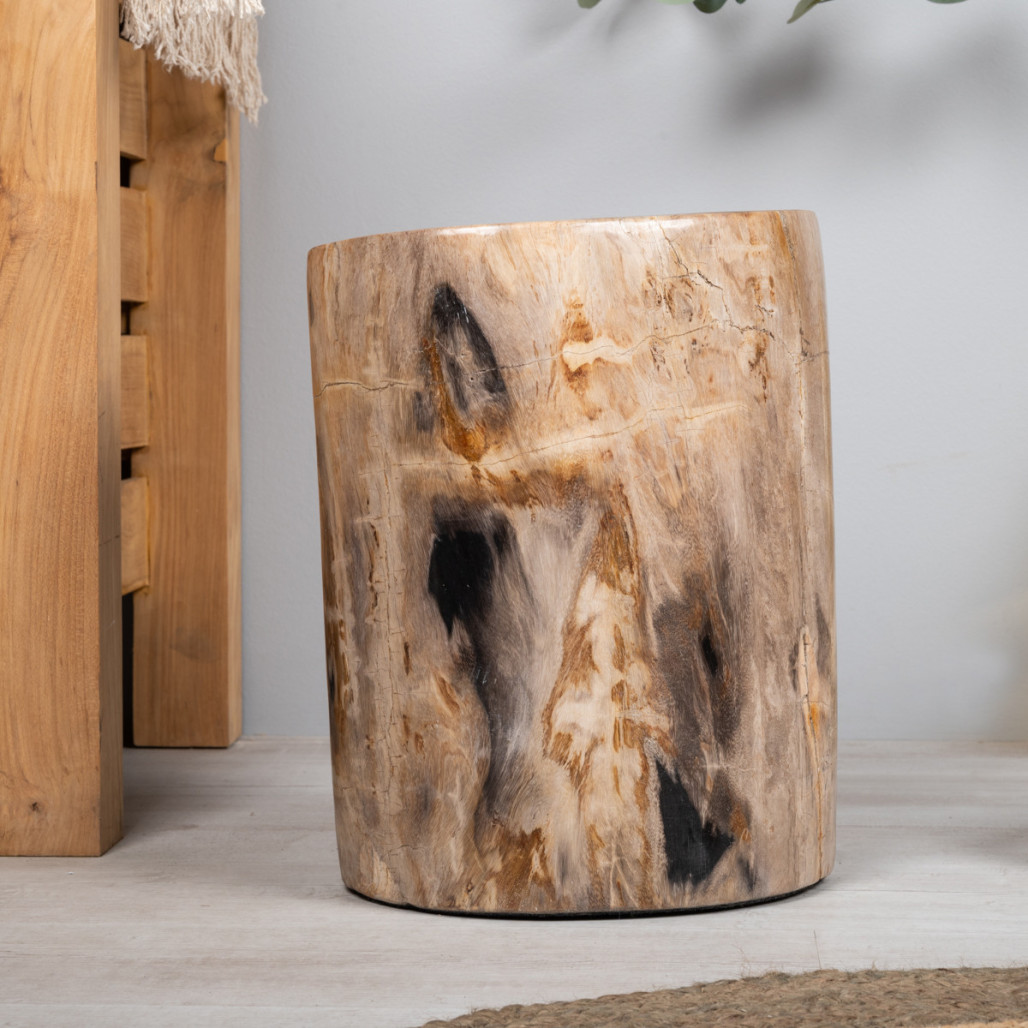 Puf de madera fosilizada 50 cm Puf de madera fosilizada 50 cm