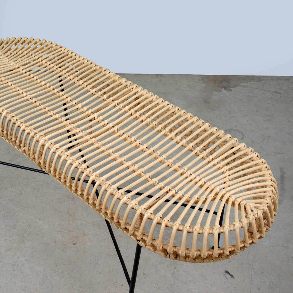 Banco de exterior en ratán Broucke