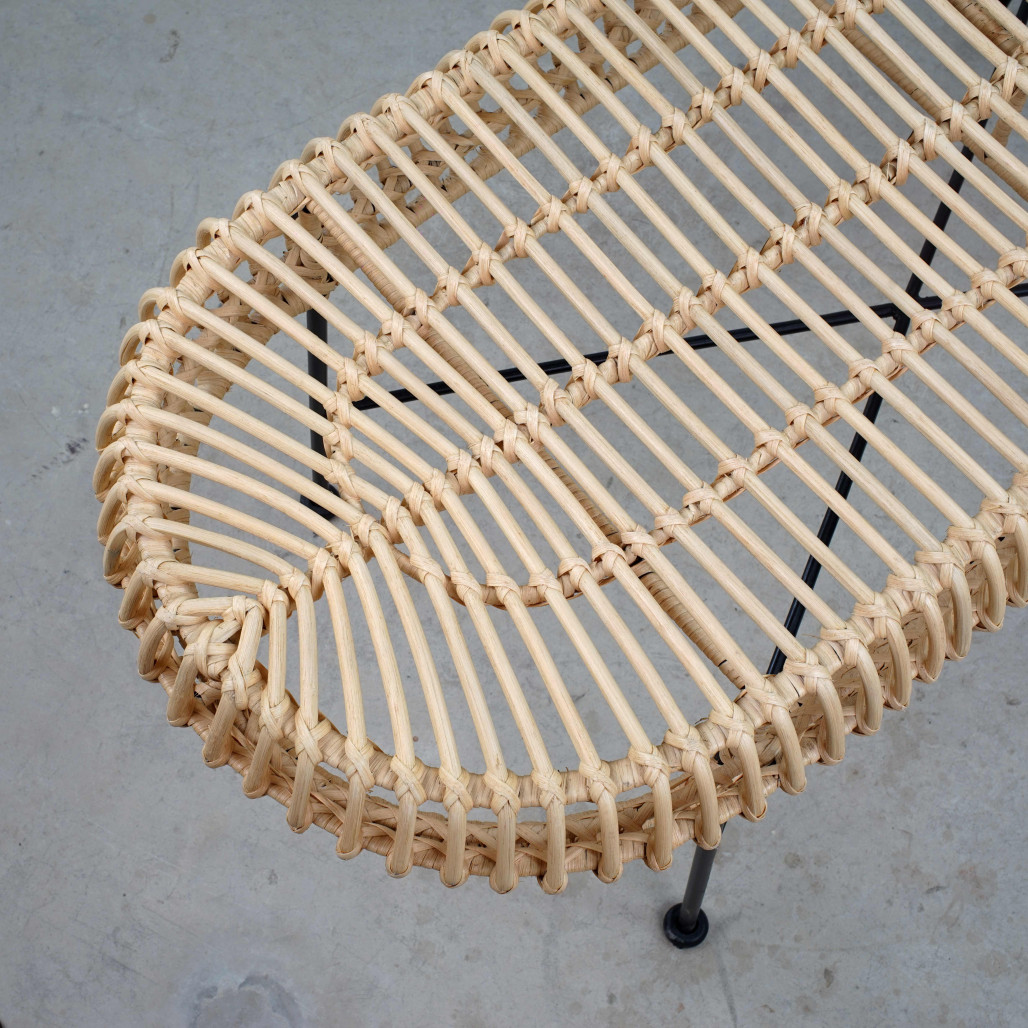 Banco de exterior en ratán Broucke