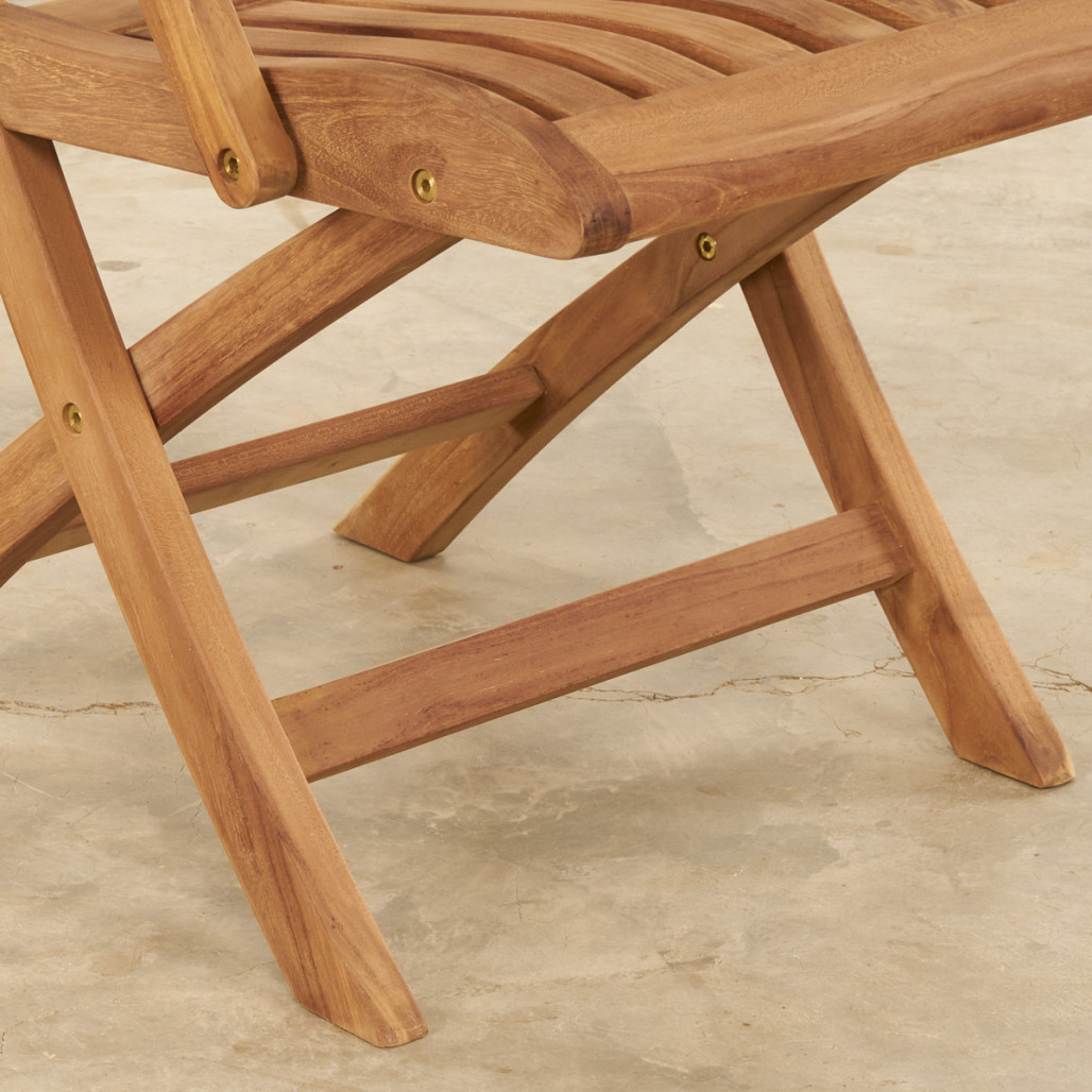 Sillón de jardín en teca maciza Lisato