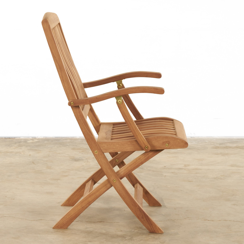 Sillón de jardín en teca maciza Lisato