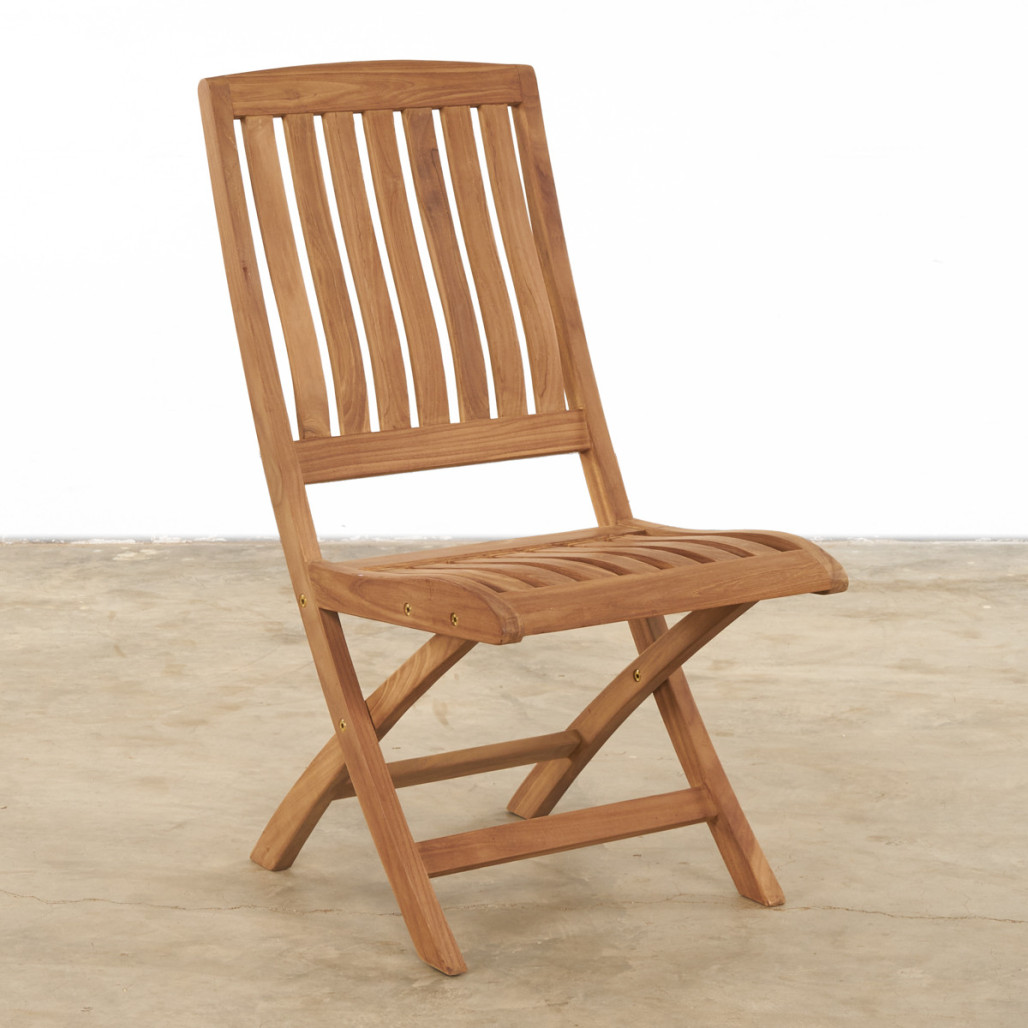 Silla plegable de teca maciza Lisato Silla plegable de teca maciza Lisato