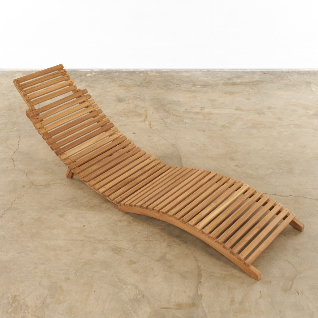 Tumbona plegable de teca maciza Swell