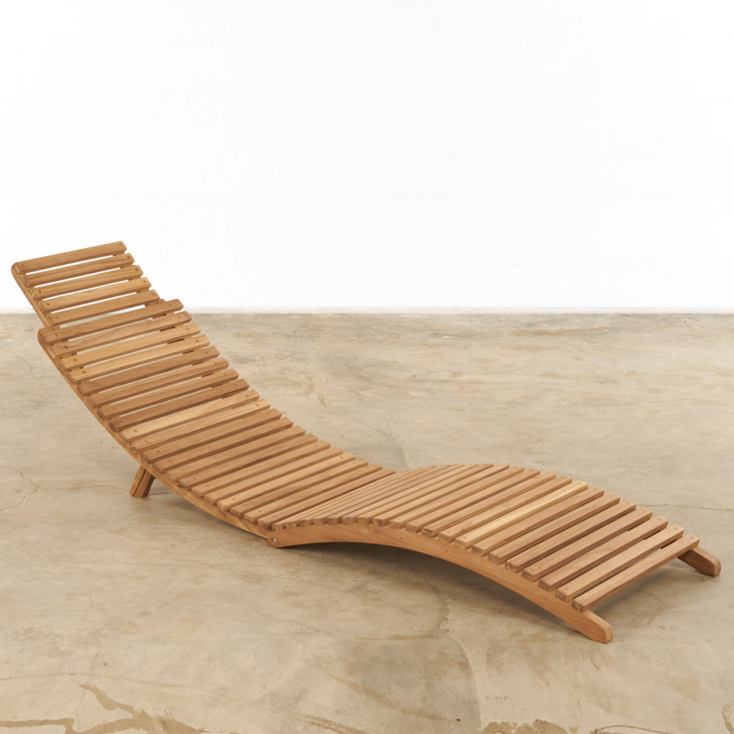 Tumbona plegable de teca maciza Swell